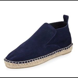 Vince Ronan Suede Espadrille Boots Size 8 Navy